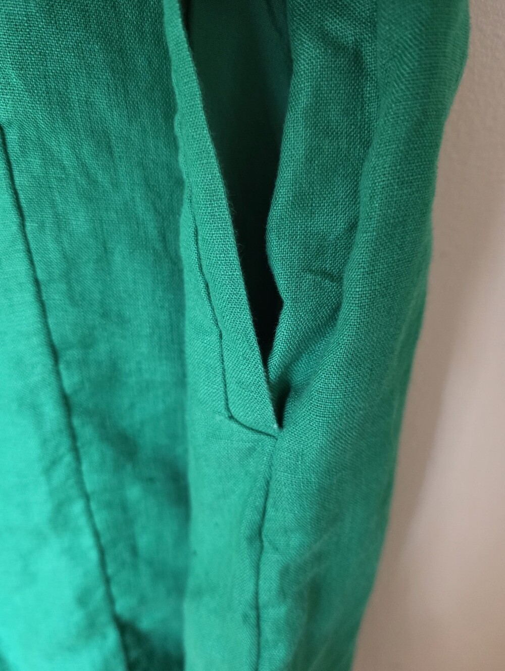 J Crew Maxine 100% Linen Shift Dress XXSP Vibrant Kelly Green Euro Summer Preppy - Picture 5 of 12